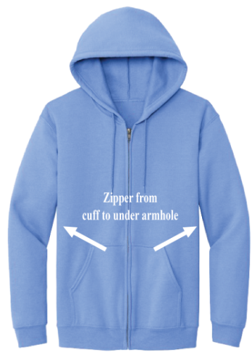 Adaptable Full Zip Hoody - Carolina Blue