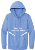 Adaptable Full Zip Hoody - Carolina Blue