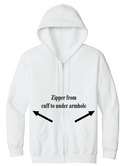 Adaptable Full Zip Hoody - White