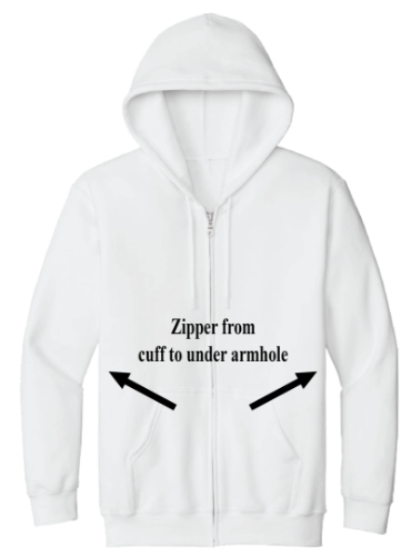 Adaptable Full Zip Hoody - White