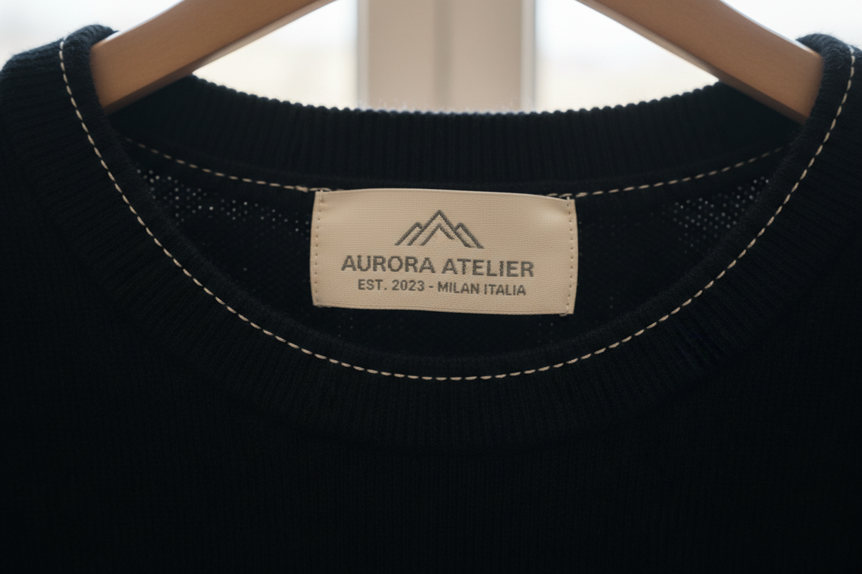 Sewn in neck label