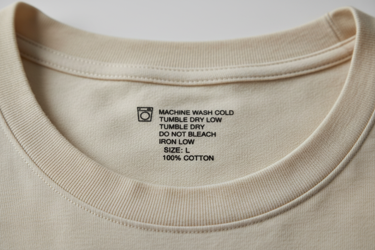 tagless neck label on tshirt