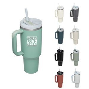 H3.0 Modern 40oz Tumbler With Handle And Straw Lid Insulated Cup Reusable  Stainless Steel Water Bottle Coffee Thermal Travel Mug